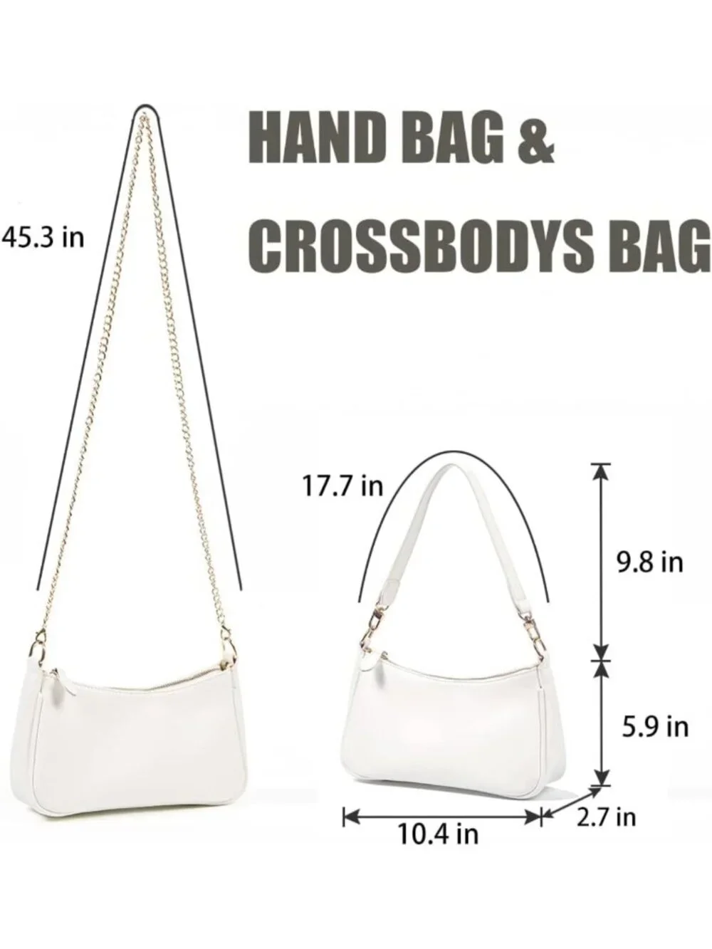 Stylish Clutch Tote Handbag with Removable Straps & Zipper Closure - Versatile